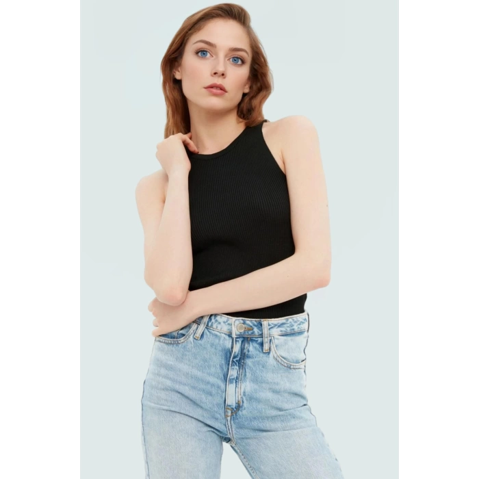 Kadın Bisiklet Yaka Fitted Viskoz Bluz Rahat Yazlık Günlük Modern Stil Özel Tasarım