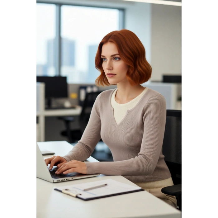 Kadın Bisiklet Yaka İç İçe Görünümlü Fitted Triko Bluz Uzun Kollu Gündelik Şıklık İçin İdeal Seçim