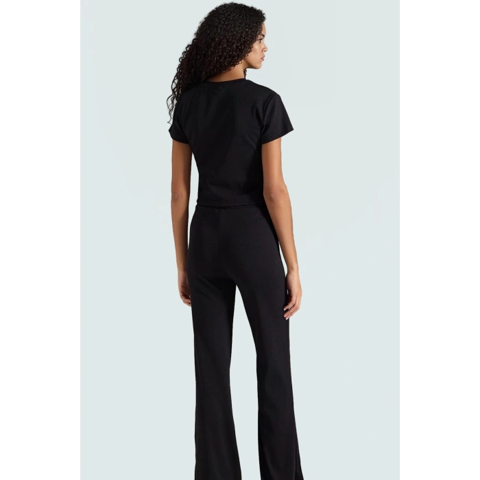 Kadın Bisiklet Yaka Kısa Kollu Pamuklu Polyester Esnek Takım Günlük Kullanım İçin Dayanıklı Malzeme