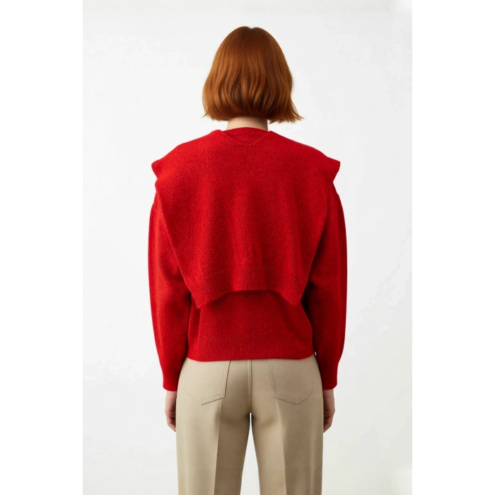 Kadın Bisiklet Yaka Oversize Kesim Düşük Kol Kalın Triko Kazak Soğuk Havalarda Konforlu ve Modern