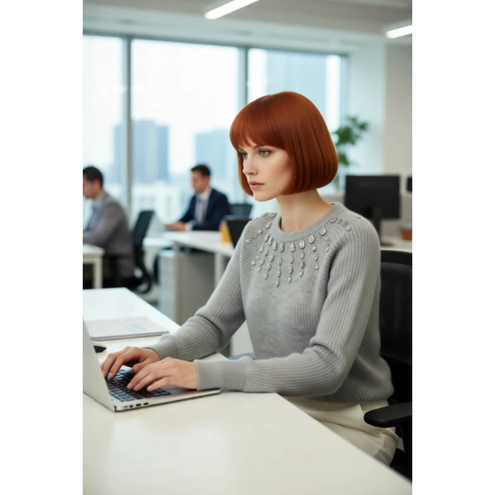 Kadın Bisiklet Yaka Taş Detaylı Yumuşak Dokulu Regular Kalıp Kışlık Triko Kazak Gündüzden Geceye