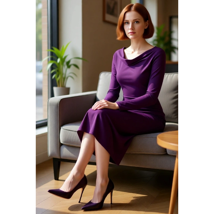 Kadın Bodycon Degaje Yaka Büzgülü Maxi Elbise Kalın Sandy Dokuma Uzun Kollu Şık Kış Stili Kaliteli