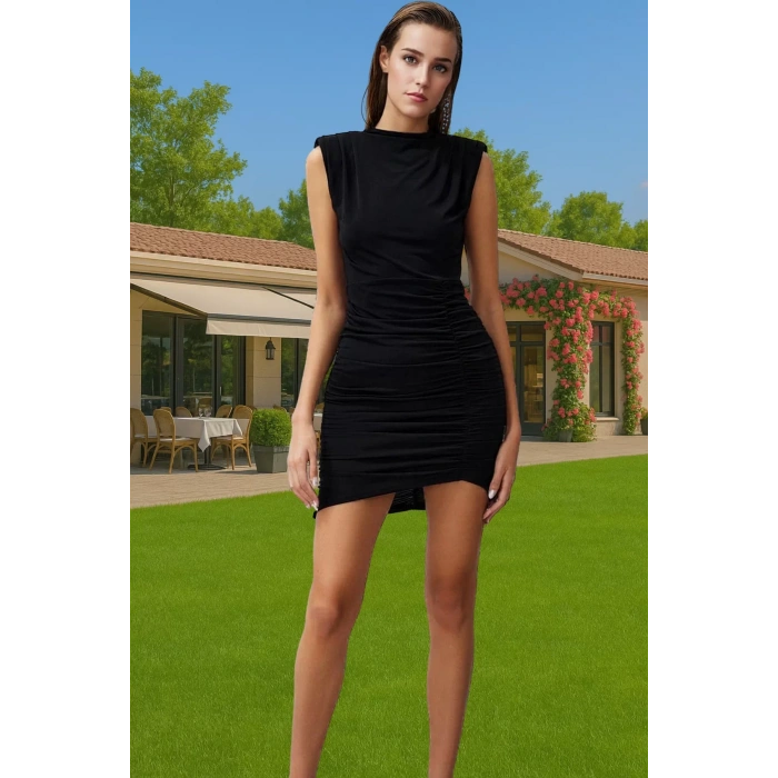 Kadın Bodycon Dik Yaka Mini Elbise Polyester Kumaş Özel Günler İçin Şık Görünüm Günlük Kullanım İçin