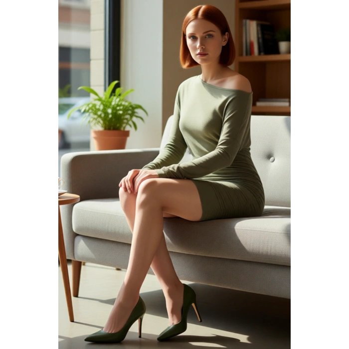 Kadın Bodycon Kalıp Kayık Yaka Uzun Kollu Örme Mini Elbise Smart Casual Günlük Şıklığı İçin İdeal