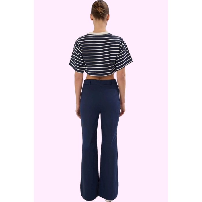 Kadın Bootcut Pantolon; Pamuk Geniş Paça Yüksek Bel Günlük Stil Yaz Aylarının Vazgeçilmezi