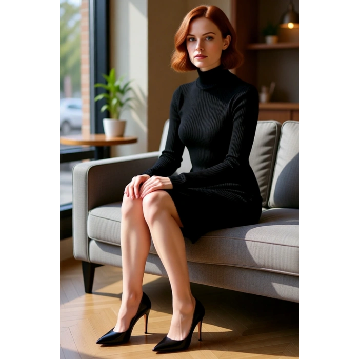 Kadın Bordo Bodycon Triko Mini Elbise Dik Yaka Uzun Kollu Kışlık Gündelik ve Tarz Bir Seçim