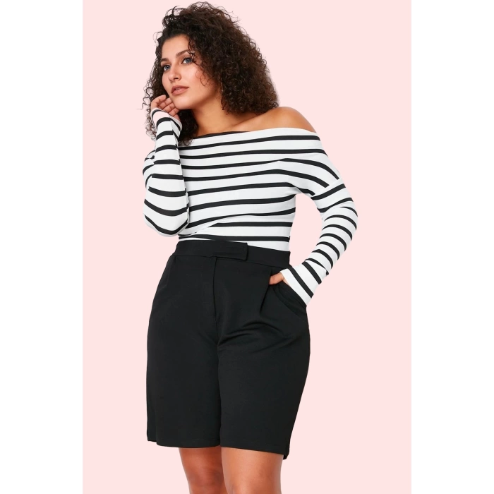 Kadın Boru Paça Örme Şort Polyester Günlük Kullanım için Rahat Hafta Sonu Kaliteli Malzeme