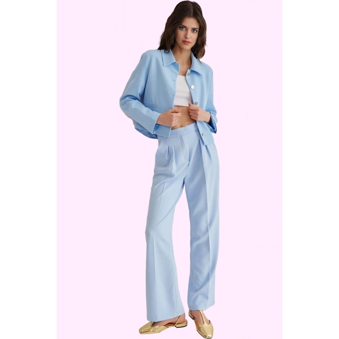 Kadın Boru Paça Pantolon Polyester Elastan Günlük Ve İş Kullanımı Yaz Aylarının Vazgeçilmezi