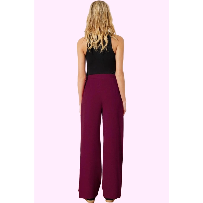 Kadın Boru Paça Pantolon Polyester Elastan Günlük Ve İş Kullanımı Yaz Aylarının Vazgeçilmezi