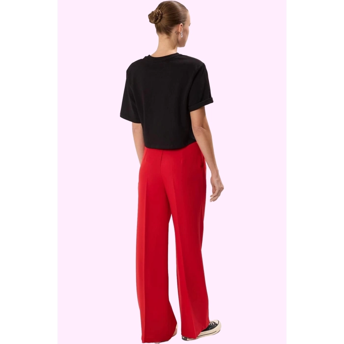 Kadın Boru Paça Pantolon Polyester Elastan Günlük Ve İş Kullanımı Yaz Aylarının Vazgeçilmezi