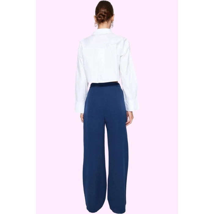 Kadın Boru Paça Pantolon Polyester Elastan Günlük Ve İş Kullanımı Yaz Aylarının Vazgeçilmezi