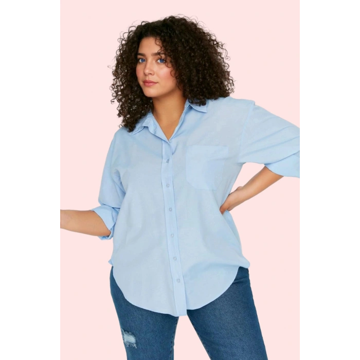 Kadın Boyfriend Gömlek Düz Desen Regular Kalıp Günlük Kullanım Hafta Sonu Kaliteli Malzeme