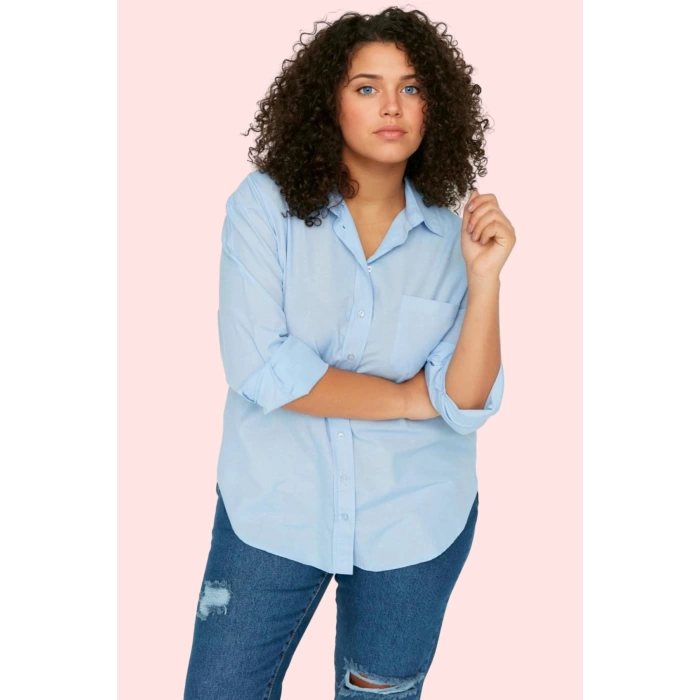 Kadın Boyfriend Gömlek Düz Desen Regular Kalıp Günlük Kullanım Hafta Sonu Kaliteli Malzeme