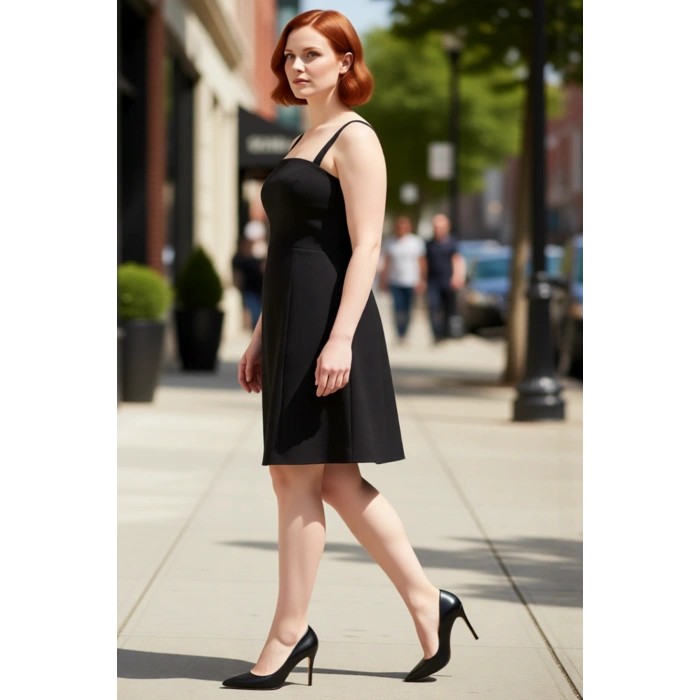 Kadın Büyük Beden Abiye Dokuma Elbise A Line Kalıbı Ve Kare Yaka Detayıyla Mezuniyet Şıklığı Sunar