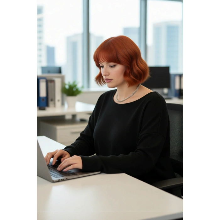 Kadın Büyük Beden Düz Desen Triko Kazak Rahat Kalıp Düşük Kol Bisiklet Yaka Kış Şıklığı Kaliteli