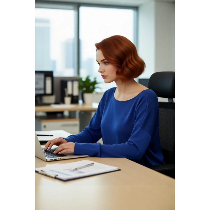 Kadın Büyük Beden Düz Desen Triko Kazak Rahat Kalıp Düşük Kol Bisiklet Yaka Kış Şıklığı Kaliteli