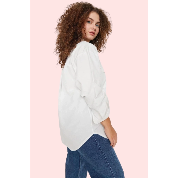 Kadın Büyük Beden Oversize Poplin Gömlek Renk Günlük Kullanım İçin Yaz Aylarının Vazgeçilmezi