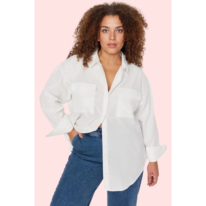 Kadın Büyük Beden Oversize Poplin Gömlek Renk Günlük Kullanım İçin Yaz Aylarının Vazgeçilmezi