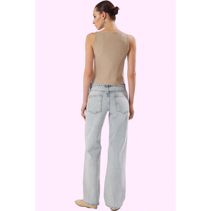 Kadın Care Koleksiyonu Pamuk Denim Jean Pantolon Rahat Günlük Kullanım Yaz Aylarının Vazgeçilmezi