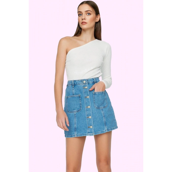 Kadın Care Koleksiyonu Pamuk Mini Denim Etek Günlük Ve Yaz Şıklığı Hafta Sonu Modern Tasarım