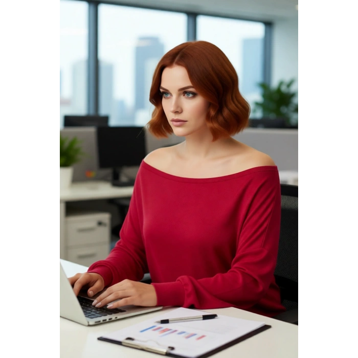 Kadın Carmen Yaka Düz Triko Kazak İnce Yapısı ile İlkbahar Sonbahar Günlük Şıklığı Sunar Kaliteli