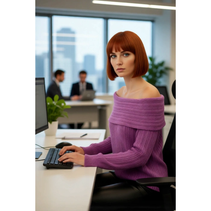 Kadın Carmen Yaka Regular Kalıp Uzun Kollu Fitilli Triko Kazak Gündüz Ve Gece Şıklığı Sunar