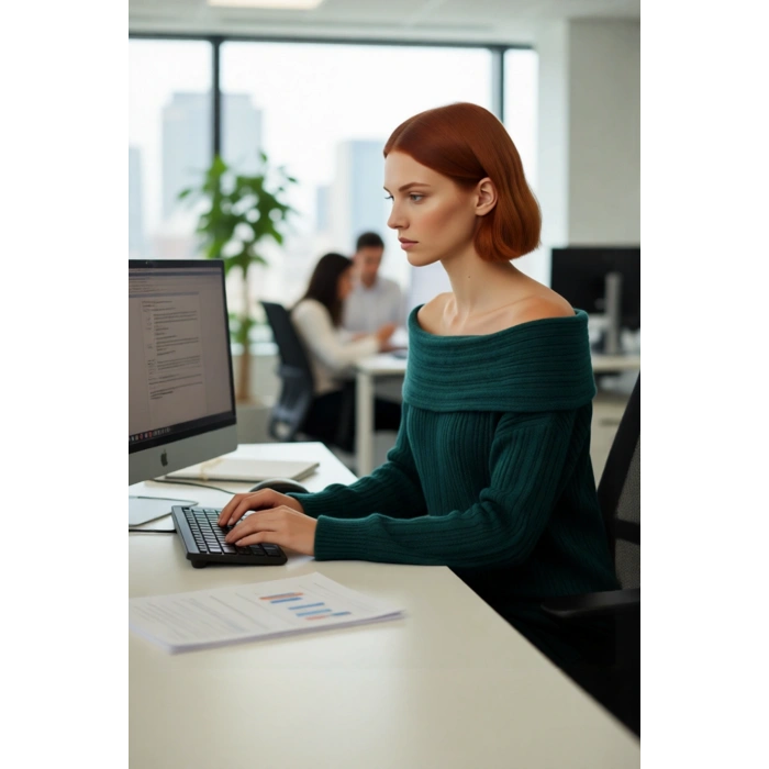 Kadın Carmen Yaka Triko Kazak Orta Kalınlıkta Regular Kalıbı İle Kış Gündüz Gece Rahatlığı