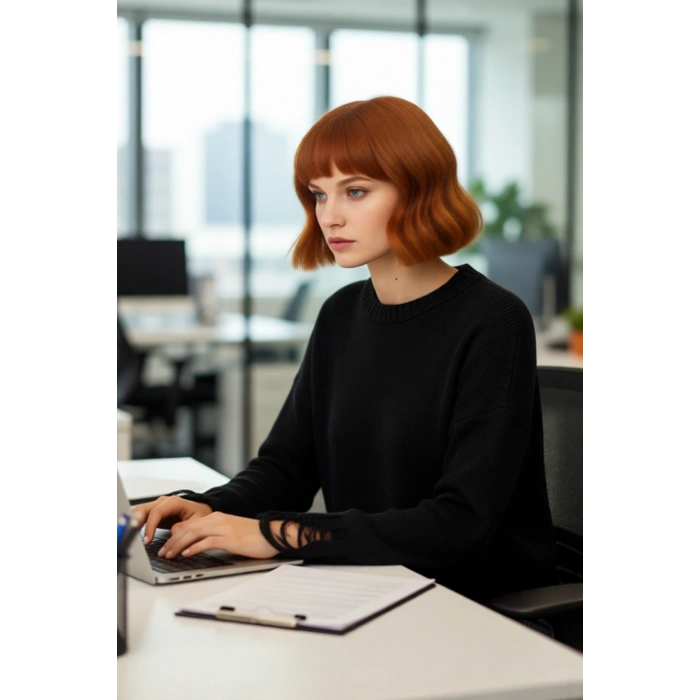 Kadın Casual Crop Oversize Bisiklet Yaka Triko Kazak Düşük Kol Akıtma Detaylı Konforlu Şık