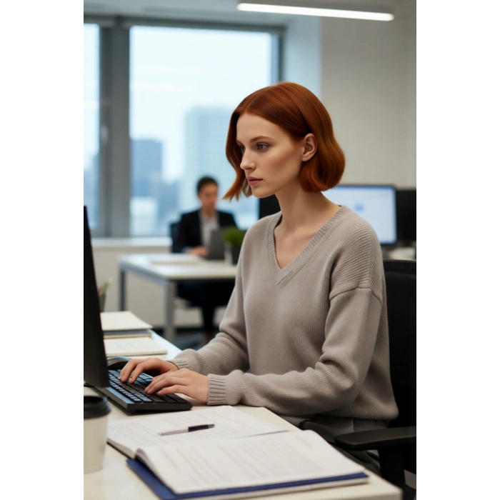 Kadın Casual Düz Dokuma V Yaka Kazak Rahat Regular Kalıp Düşük Kol Kış Şıklığı Sunar Kaliteli