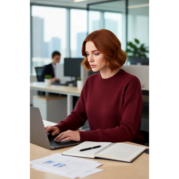 Kadın Casual Günlük Bisiklet Yaka Oversize Düşük Kol Triko Kazak Rahat Ve Şık Bir Parça Kaliteli