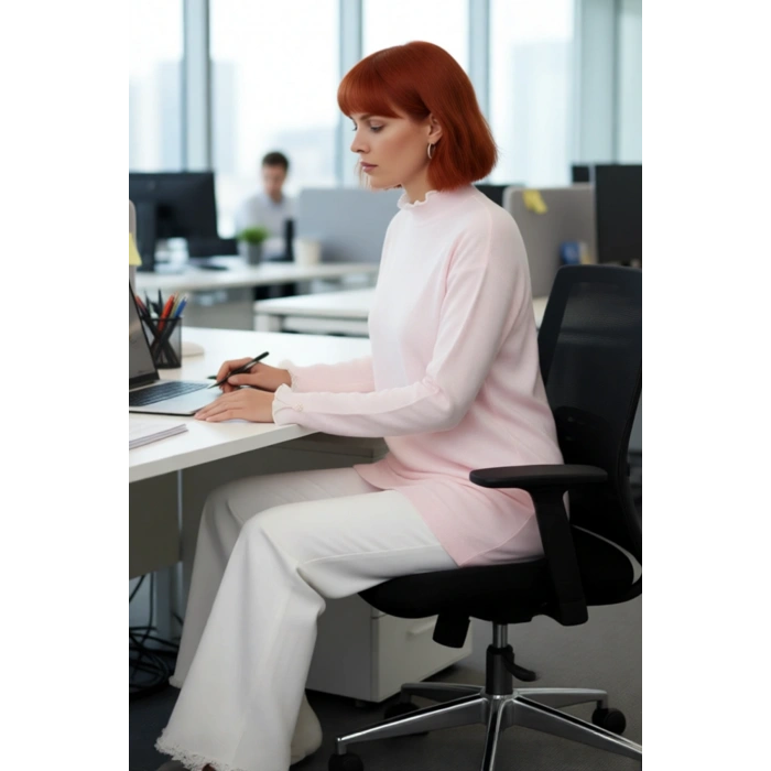 Kadın Casual Ortam Regular Kalıp Bisiklet Yaka Düz Desen Uzun Kol Triko Tunik Kazak Stili Kaliteli