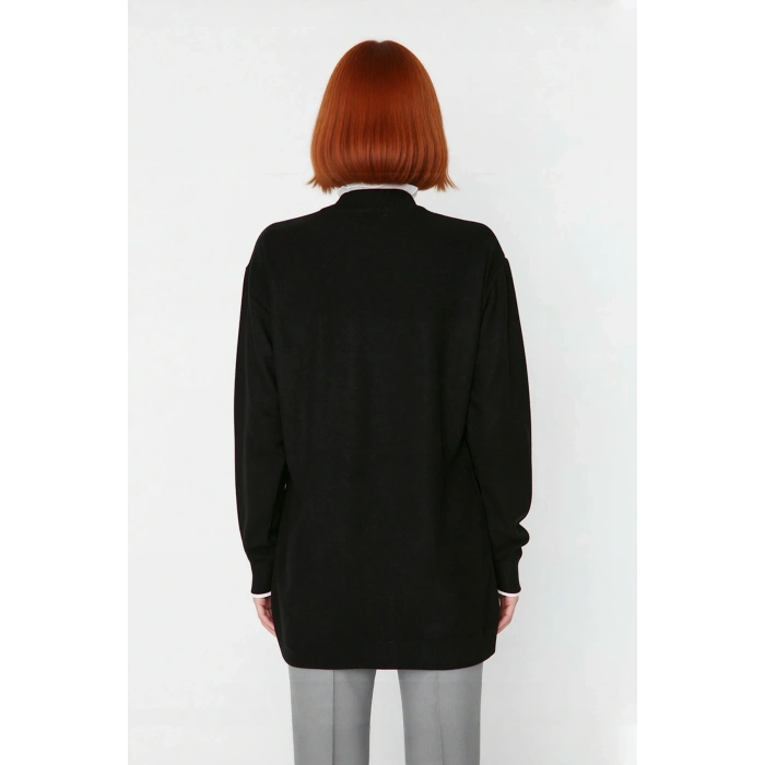 Kadın Casual Ortam Regular Kalıp Bisiklet Yaka Düz Desen Uzun Kol Triko Tunik Kazak Stili Kaliteli