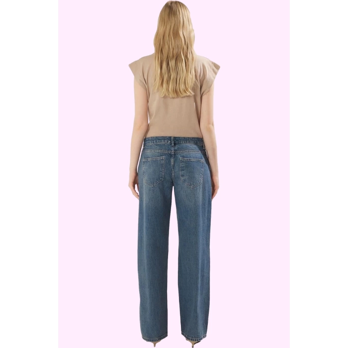 Kadın Casual Wide Leg Jean Pantolon Düşük Bel Pamuk Tüm Sezonlar Yaz Aylarının Vazgeçilmezi