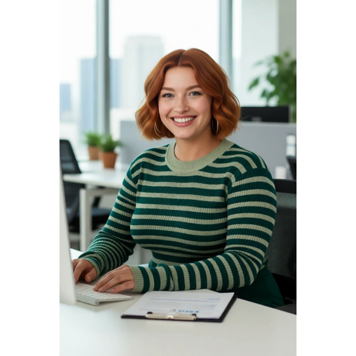 Kadın Çizgili Fitilli Triko Kazak İnce Yapısı İle Kış Aylarında Modern Bir Görünüm Sağlar Kaliteli