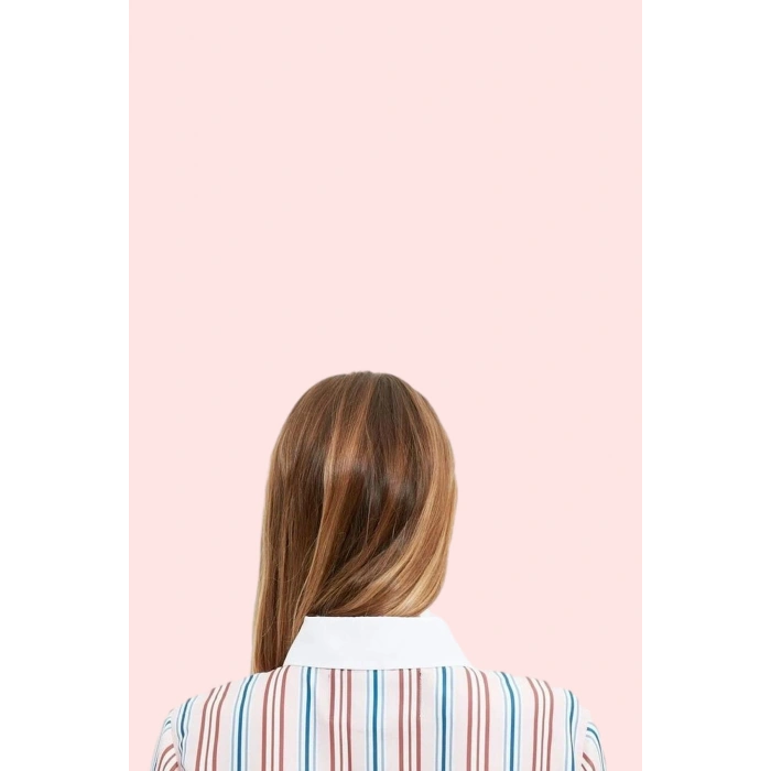 Kadın Çizgili Poplin Gömlek Basic Siluet Uzun Kollu Yaka Günlük Kullanım Dayanıklı Malzeme