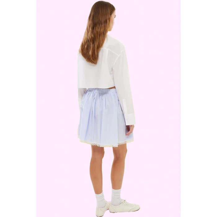 Kadın Çizgili Terrycotton Mini Etek Rahat Kesimiyle Günlük Kullanım İçin Ideal Özel Günler