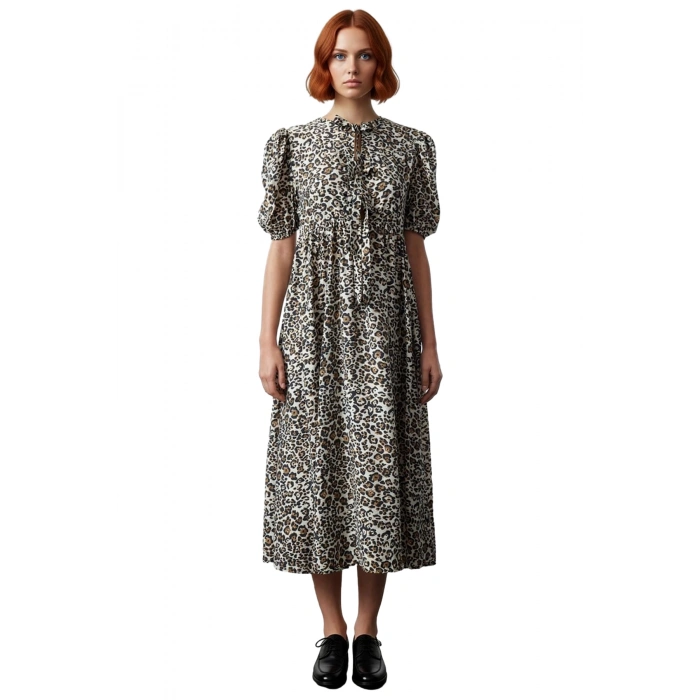 Kadın Cool & Comfort Animal Baskılı A Kesim Maxi Elbise Tam 90 100 Karakter Kaliteli Şık Rahat