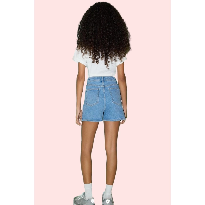 Kadın Cool & Comfort Denim Şort City Kalıp Yüksek Bel Yaz Günlük Hafta Sonu Modern Tasarım