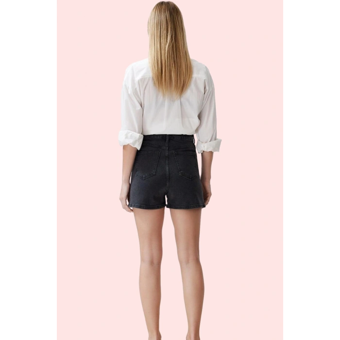 Kadın Cool & Comfort Denim Şort City Kalıp Yüksek Bel Yaz Günlük Hafta Sonu Modern Tasarım