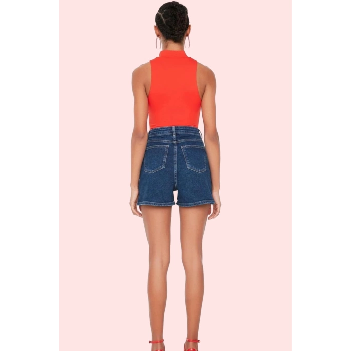 Kadın Cool & Comfort Denim Şort City Kalıp Yüksek Bel Yaz Günlük Hafta Sonu Modern Tasarım