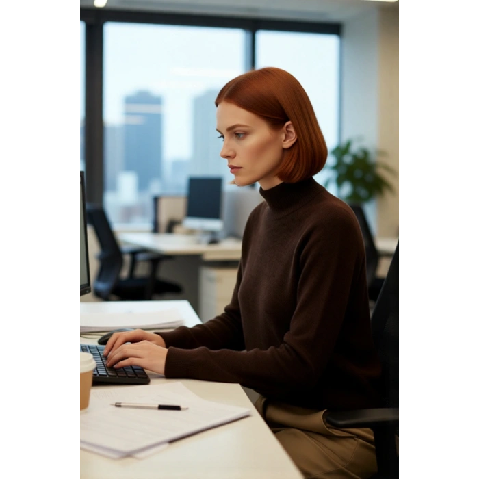 Kadın Cool Comfort Oversize Dik Yaka Triko Kazak Basic Rahat Kışlık Bordo Günlük Şıklığı Tamamlar