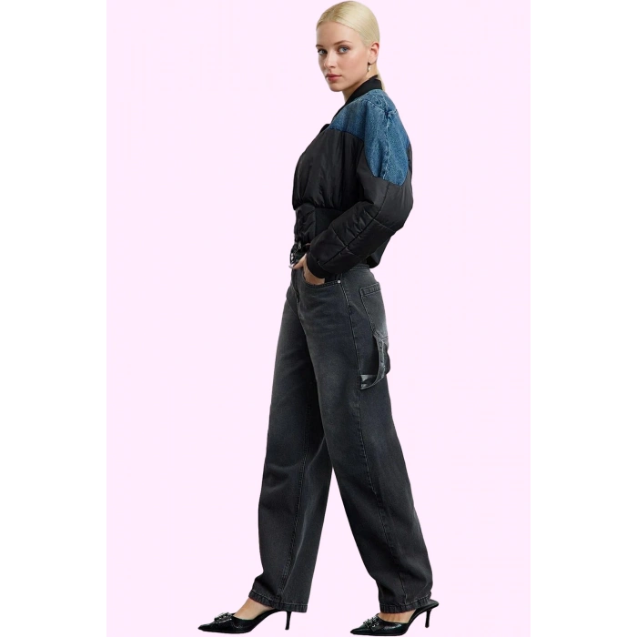 Kadın Denim Baggy Jean Pantolon Yüksek Bel Casual Tasarım Günlük Kullanım Kaliteli Malzeme