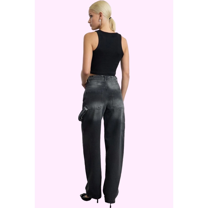 Kadın Denim Baggy Jean Pantolon Yüksek Bel Casual Tasarım Günlük Kullanım Kaliteli Malzeme