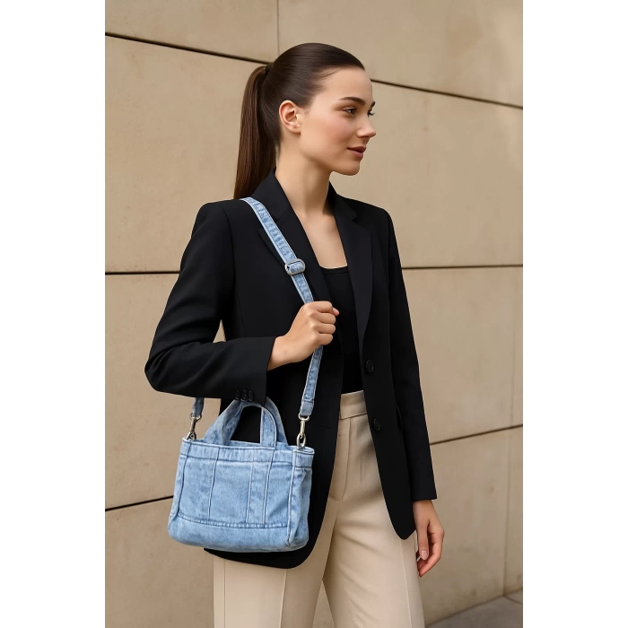 Kadın Denim Çapraz Askılı Mini Çanta Günlük Kullanım için Şık Tasarım Uzun Ömürlü Mükemmel Uyum