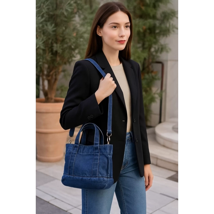 Kadın Denim Çapraz Askılı Mini Çanta Günlük Kullanım için Şık Tasarım Uzun Ömürlü Mükemmel Uyum