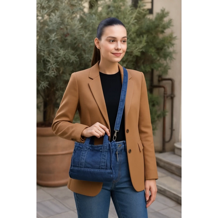 Kadın Denim Çapraz Askılı Mini Çanta Günlük Kullanım için Şık Tasarım Uzun Ömürlü Mükemmel Uyum