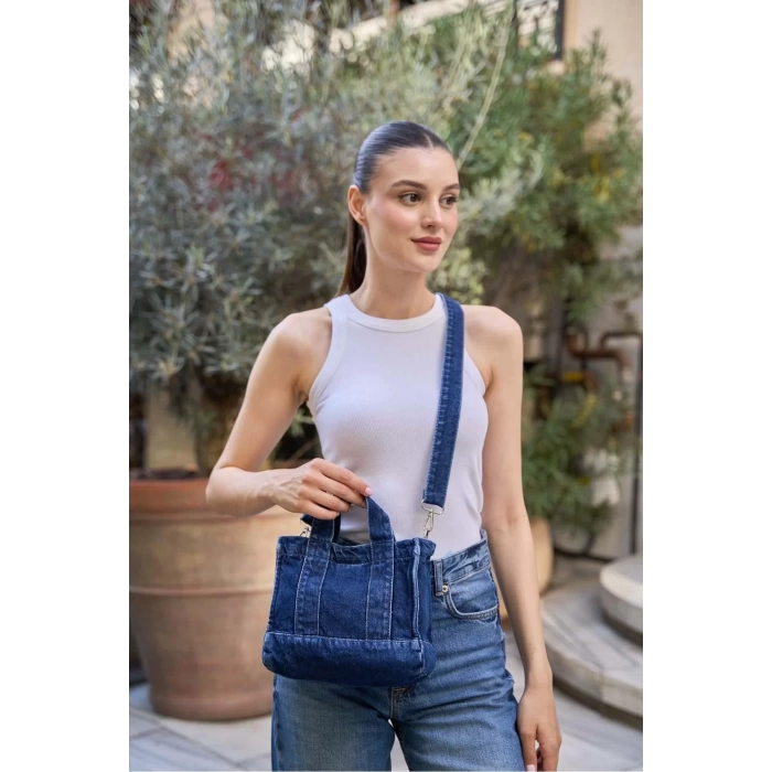 Kadın Denim Çapraz Askılı Mini Çanta Günlük Kullanım için Şık Tasarım Uzun Ömürlü Mükemmel Uyum