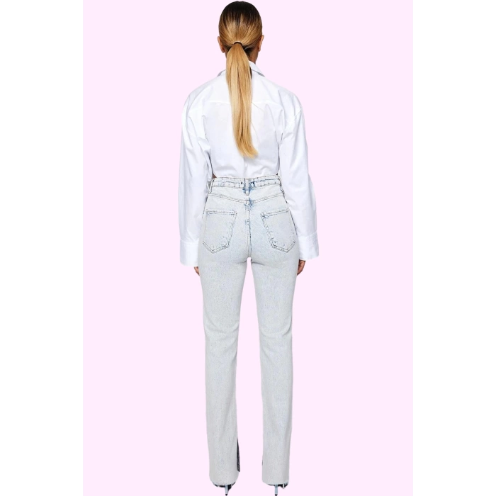 Kadın Denim Flare Jean Yüksek Bel 5 Cep Esnek Günlük Ve Şık Kombinler Yaz Aylarının Vazgeçilmezi
