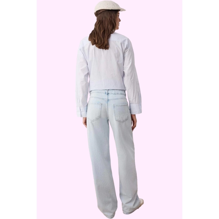 Kadın Denim Geniş Paça Pantolon Pamuk Düşük Bel Günlük Kombinler Yaz Aylarının Vazgeçilmezi