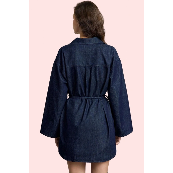 Kadın Denim Gömlek Pamuk Regular Tunik Casual Günlük Kombinler İçin Yaz Aylarının Vazgeçilmezi